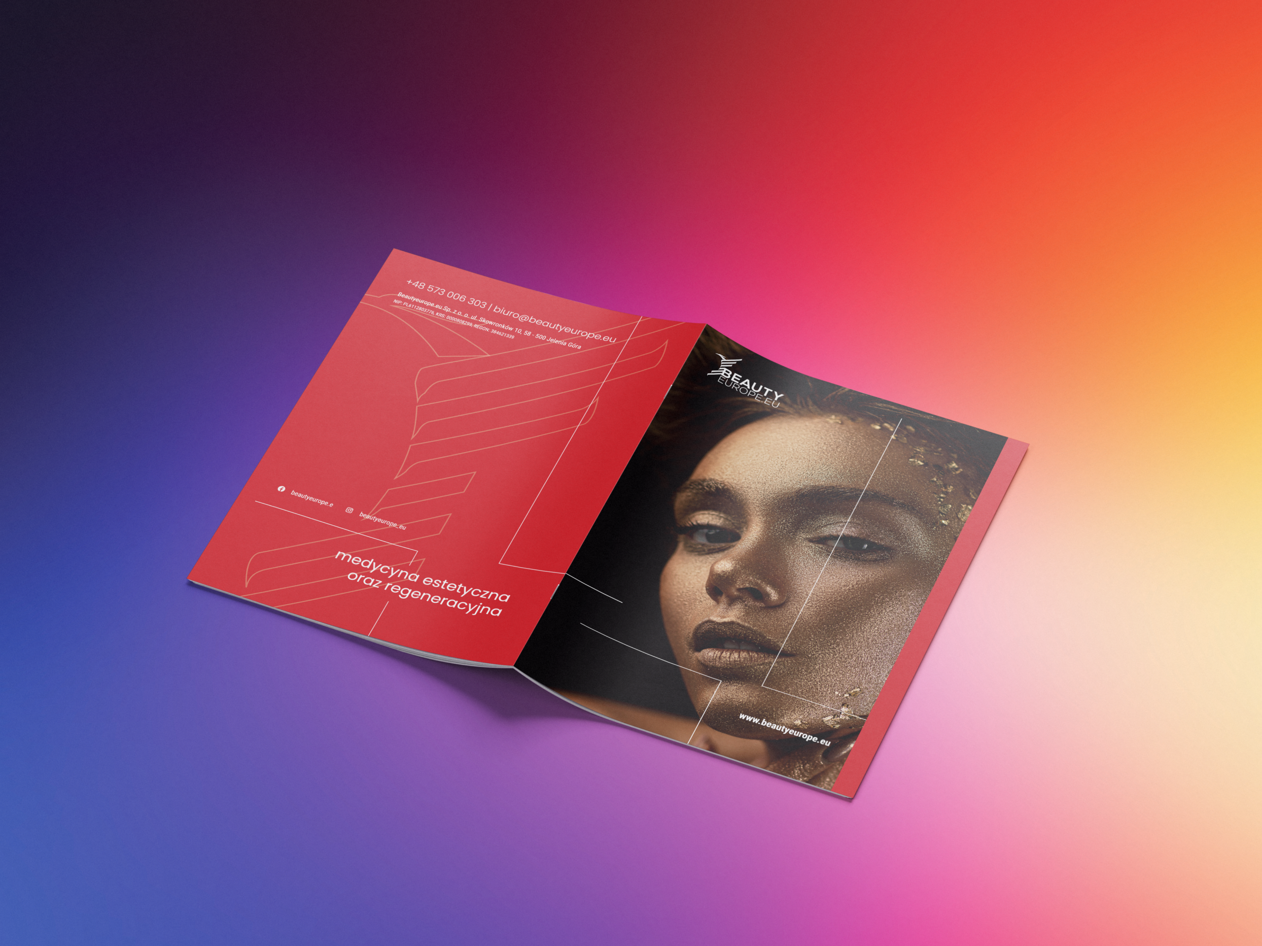 Sztuka reklamy – elegancki projekt folderu marketingowego dla branży beauty