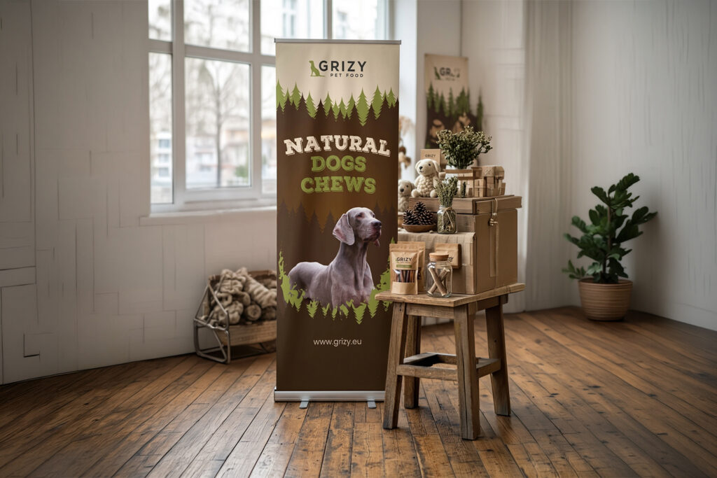 Estetyczny roll-up i ekspozycja produktów jako sztuka reklamy